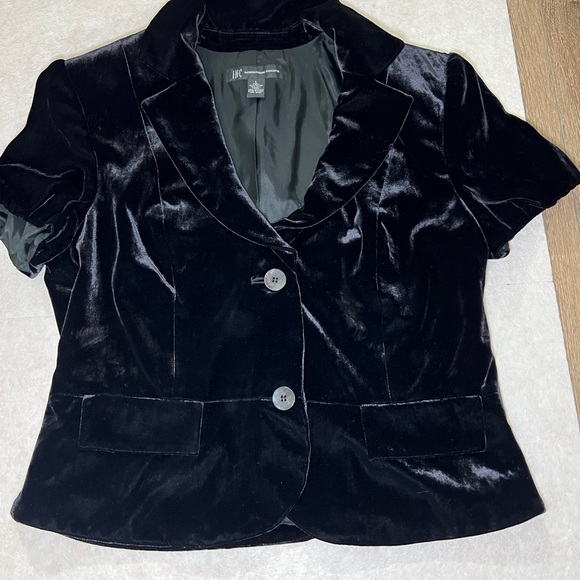 INC International Concepts Black Velvet Blazer - Picture 2 of 9